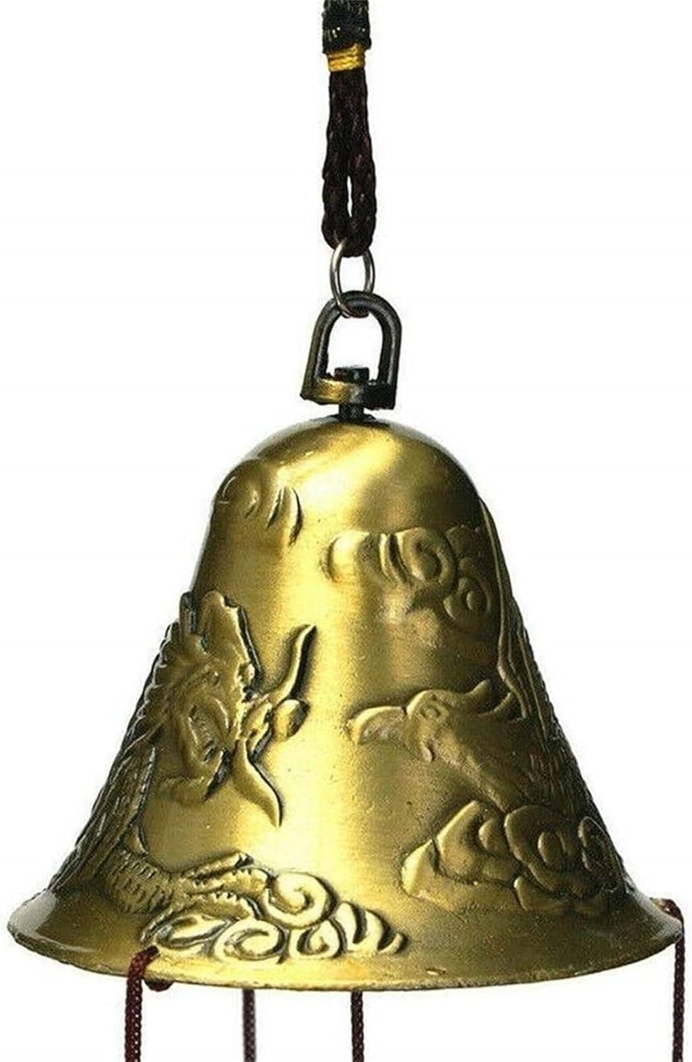 Lucky Wind Chimes Fengshui Bell Copper Alloy Dragon Bell 6 Bells Hanging Wind Bell for Home Garden Hanging Good Luck Blessing