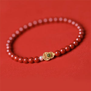 FengShui Calabash Cinnabar Bracelet, Feng Shui Cinnabar Calabash Bracelet for Men Women, Feng Shui Bracelets for Wealth and Protection Good Luck Money Amulet (1Pcs)