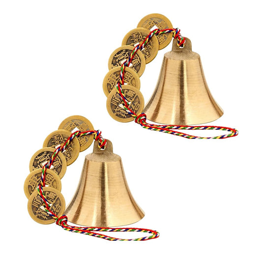2Pcs Chinese Feng Shui Bell for Wealth and Safe Peace and Success Feng Shui Element Door Chime or Decor