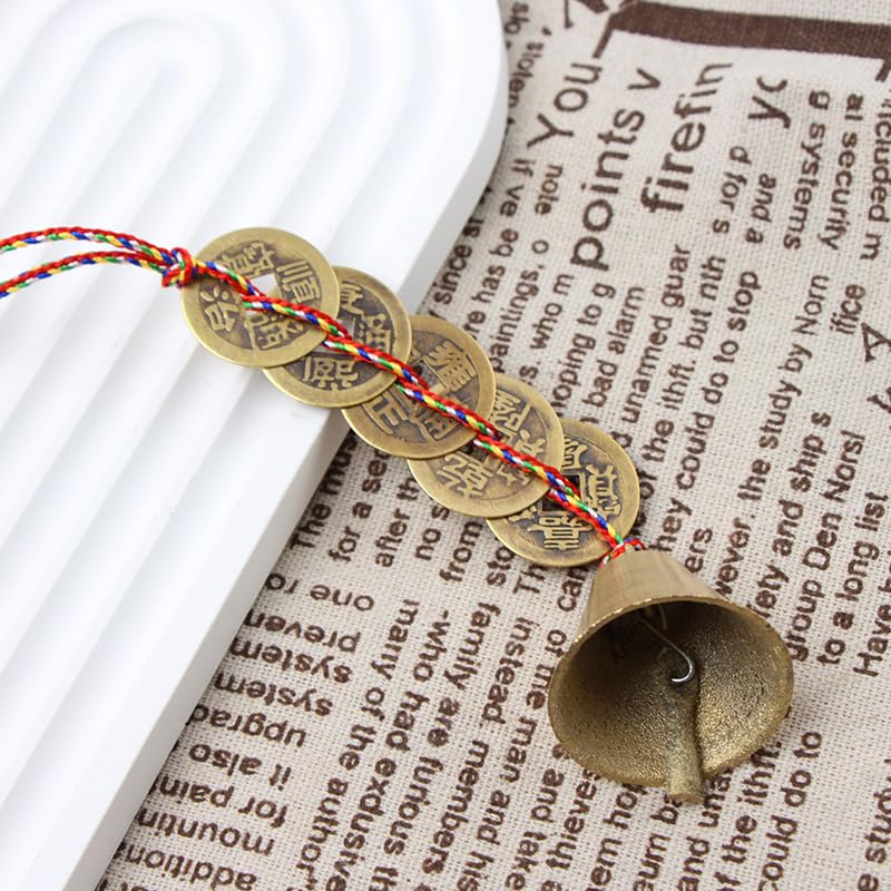 2Pcs Chinese Feng Shui Bell for Wealth and Safe Peace and Success Feng Shui Element Door Chime or Decor