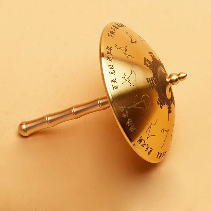 Brass Bagua Taiji Umbrella – I Ching Feng Shui Tool – Zodiac Divination Artifact – Halloween Magic Prop – 9.5CM Miniature Collector’s Edition